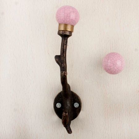 Pink Crackle Tree Hooks-EHG-83
